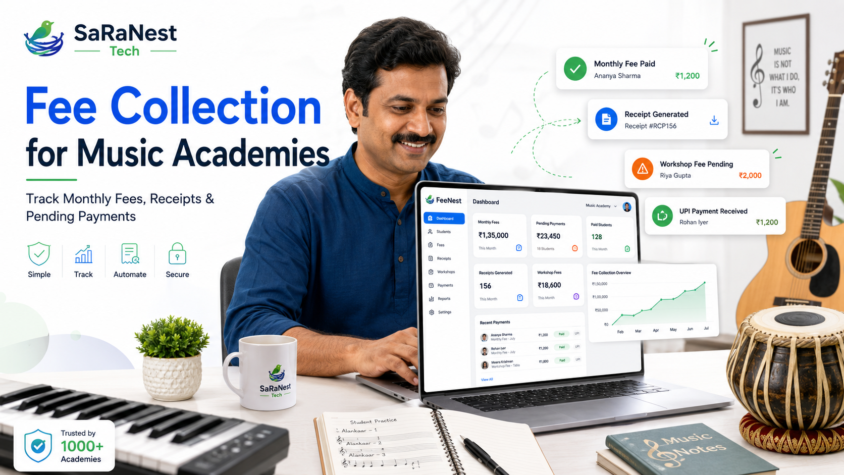 Fee Collection Software for Music Academies